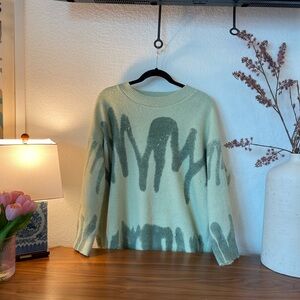 Green Abstract Pattern Sweater